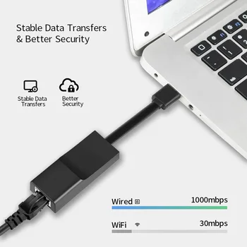 1000 Mbit/с Кабелен адаптер USB 3.0 към RJ45 Lan Ethernet мрежова карта за настолен КОМПЮТЪР лаптоп USB адаптер с RJ-45 plug и play