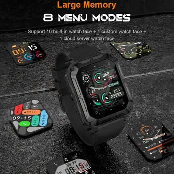Електронни часовници AMZ C20pro, за броене на стъпки, когато се обаждате на БТ, IP68, водоустойчив, с няколко спортни режими, електронен часовник за ежедневието