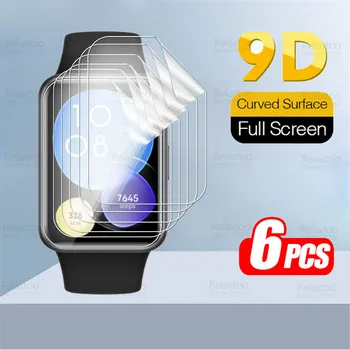 За Huawei Watch Fit 2 Гидрогелевая Филм 6ШТ 9D Извити Защитно Фолио За Екрана WatchFit Fit2 Band Smartwacth Меки Филм Без Закалено Стъкло