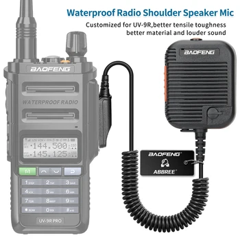 Микрофон с Регулируема сила на Звука, Динамиката на Baofeng Ръчно Дистанционно Управление С Двоен ПР Микрофон За UV-9R Pro/Плюс UV-S22Pro Водоустойчив Двупосочен Радио