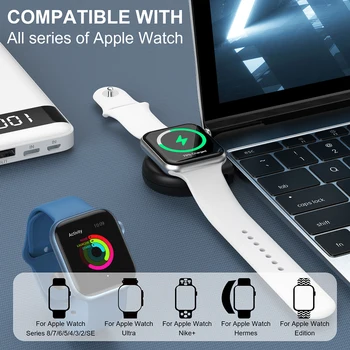 Мини-Магнитно Зарядно Устройство за Часа Plug and Play USB/Type C, Джобно Магнитно Зарядно Устройство, Сменяеми Аксесоари за Apple Watch 8 7 6