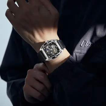 Мъжки часовник автоматично тенденция мъжки часовник с нежна фаза на Луната водоустойчив мъжки класически механични часовници 2023 new homme montre