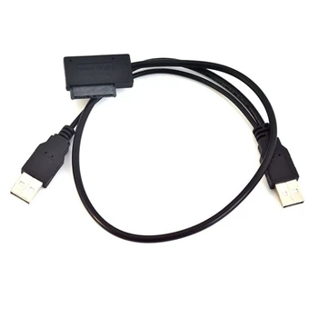SATA USB 2.0 До 6 + 7Pin Кабел Конвертор Адаптер за Външно Оптично Устройство За Лаптоп CD DVD, PC Line Transfer Оптично устройство Лаптоп Lin