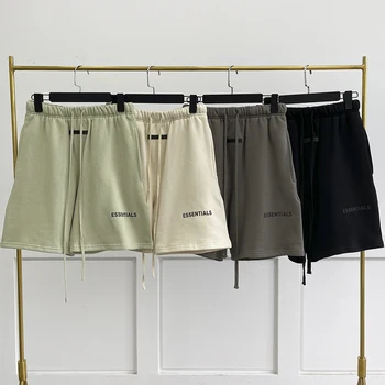 Къси панталони в съвсем малък със светлоотразителен писмото принтом, висококачествени външни къси панталони в стил хип-хоп за мъже и жени, нов сезон, къси