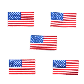 10 бр. Железни етикети с флага на САЩ, ленти за облекло 