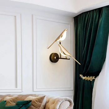 Модерен стенен лампа за дневна в скандинавски стил, проста спалня, кабинет, led, с монтиран на стената лампа, творчески персонализирани домакински лампа