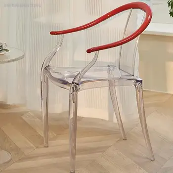 Модерни акрилни трапезни столове, изработени ръчно, в скандинавските ергономични пластмасови трапезни столове Sillas Para Sala De Estar Мебели за дома