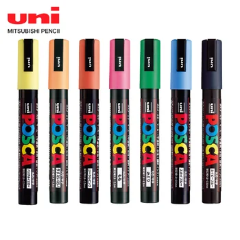 1 бр., маркер UNI POSCA, 3 м, поп-плакат, графити, маркер, водоустойчив канцеларски материали за студенти, живопис, канцеларски 31 цвят