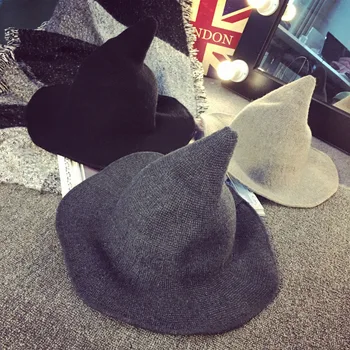 Бельо черна/бяла/сива шапка за момичета, шапка от слънце, шапка на магьосник